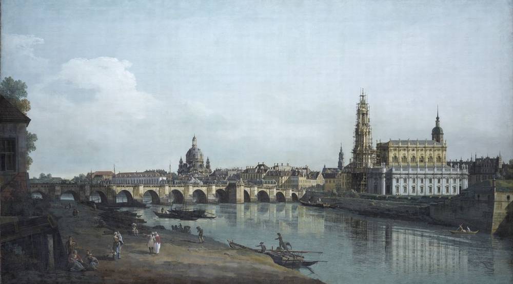 Vue de Dresde depuis la rive droite de l’Elbe - Bernardo Bellotto