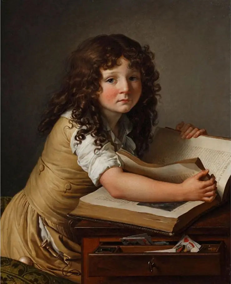 Benoît Agnès Trioson che guarda figure in un libro - Anne-Louis Girodet