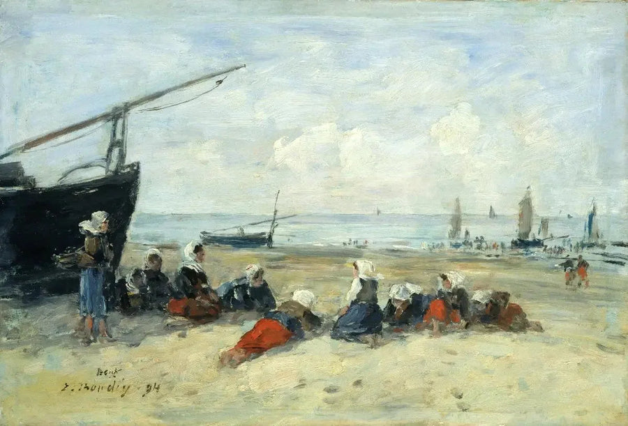 Berck, Pescatrici sulla spiaggia, bassa marea - Eugène Boudin