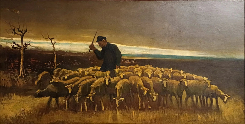 Pastore con un gregge di pecore - Vincent van Gogh