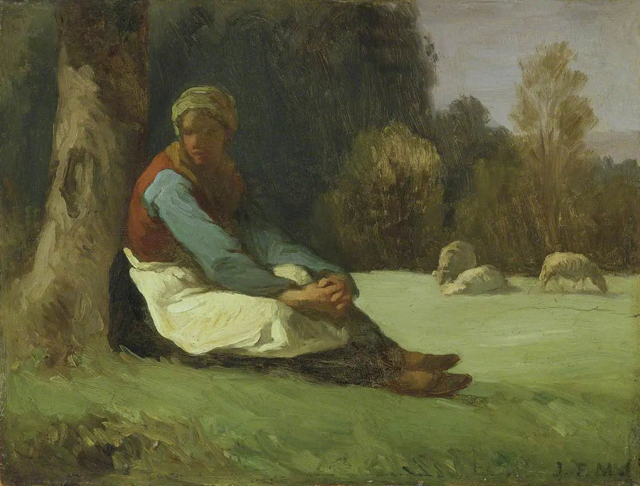 Bergère seduta - Jean-François Millet
