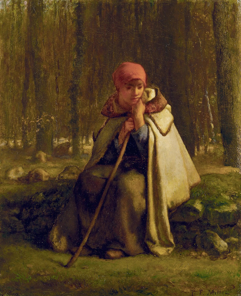 Bergère seduta - Jean-François Millet