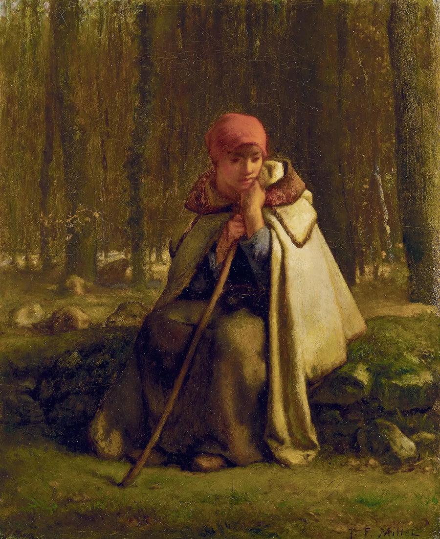 Bergère seduta - Jean-François Millet