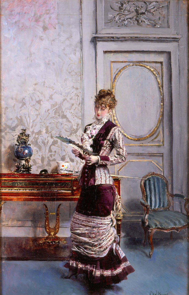 Berthe ammirando un ventaglio - Giovanni Boldini