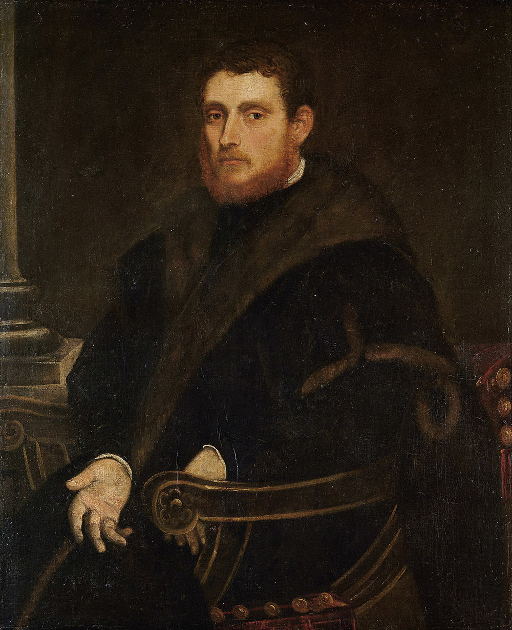 Bildnis eines jungen rotbärtigen Mannes im Lehnstuhl - Jacopo Tintoretto image 1 tableau peint à l’huile sur toile