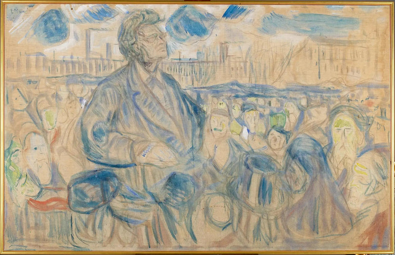 Bjørnstjerne Bjørnson che si rivolge al popolo - Edvard Munch
