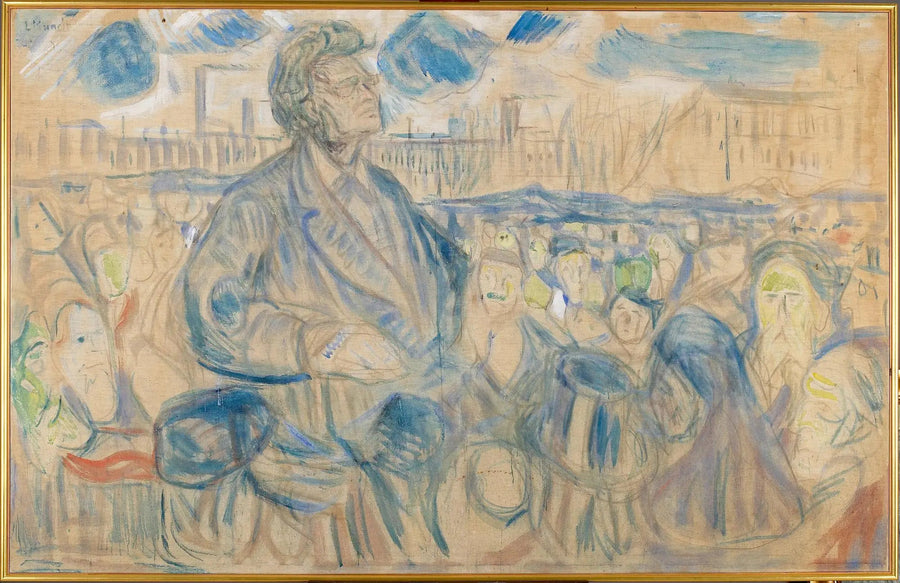 Bjørnstjerne Bjørnson che si rivolge al popolo - Edvard Munch