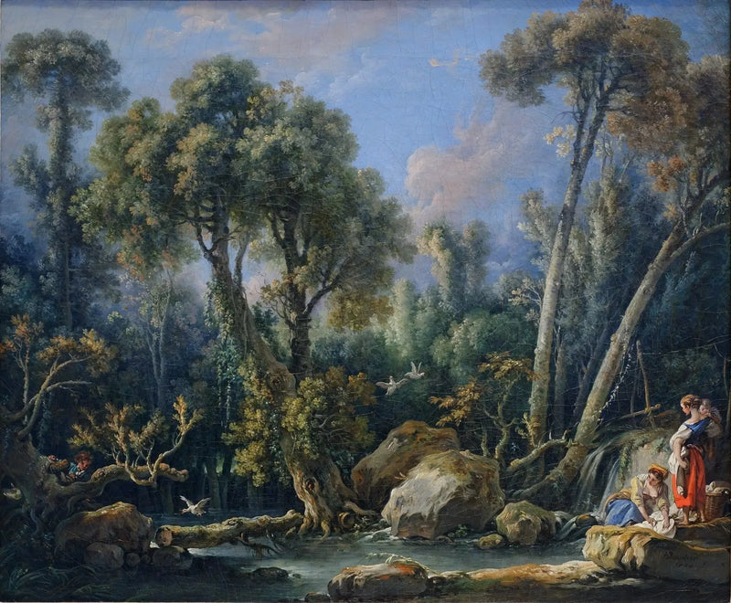 Lavandaie in un paesaggio - François Boucher