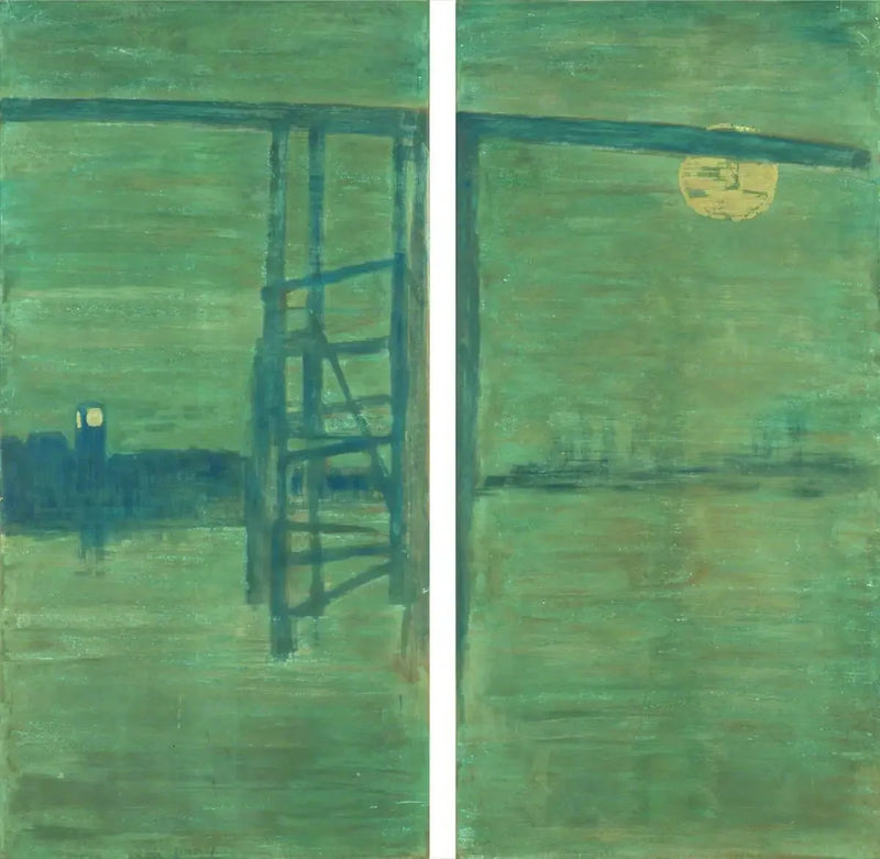 Blu e argento: schermo, con il vecchio ponte di Battersea - James Abbott McNeill Whistler