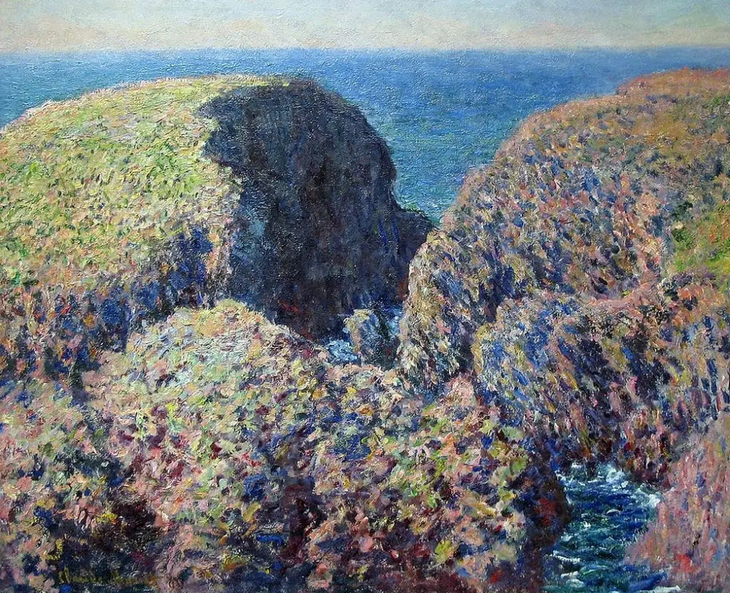 Bloc de rochers, Belle-Île - Claude Monet image 1 reproduction artisanale de tableau
