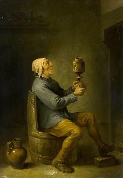 Boer seduto su una sedia a botte - David Teniers il Giovane