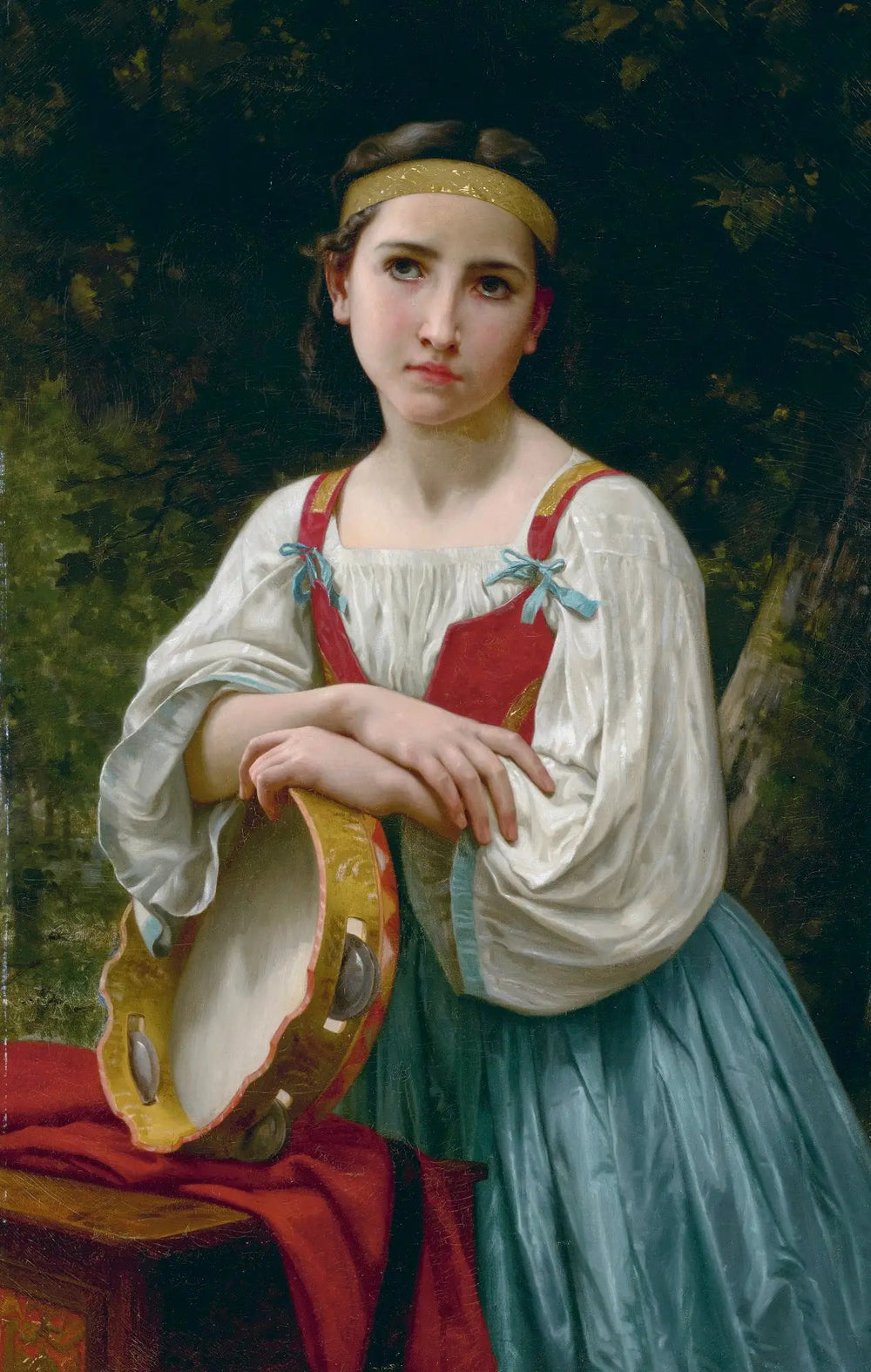 Bohémienne au tambour de basque - Bouguereau image 1 reproduction de peinture à l’huile