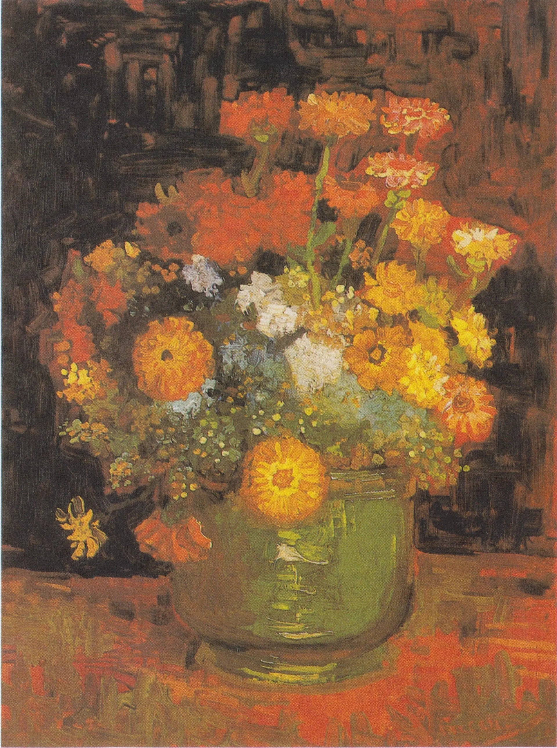 Bol avec Zinnias - Vincent van Gogh image 1 tableau peint à l’huile sur toile