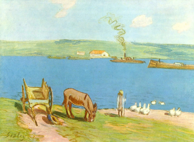 riva del fiume - Alfred Sisley