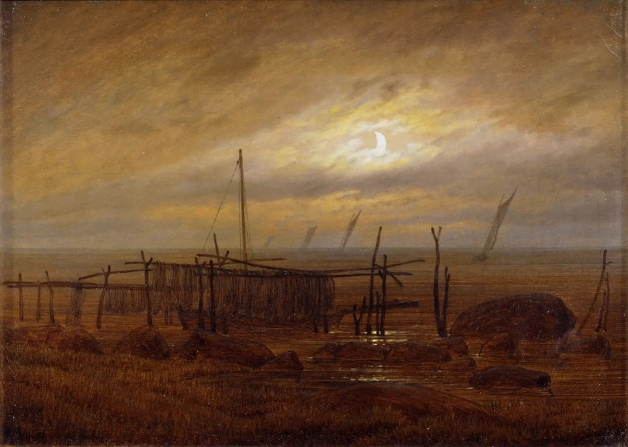Riva del mare al chiaro di luna - Caspar David Friedrich