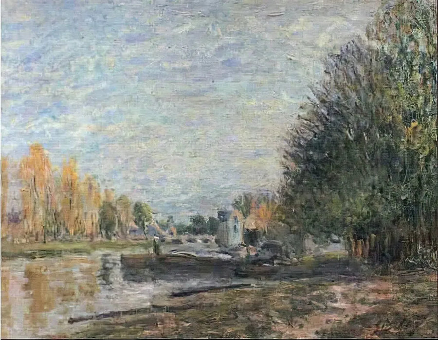 Bordo del Loing al tramonto - Alfred Sisley