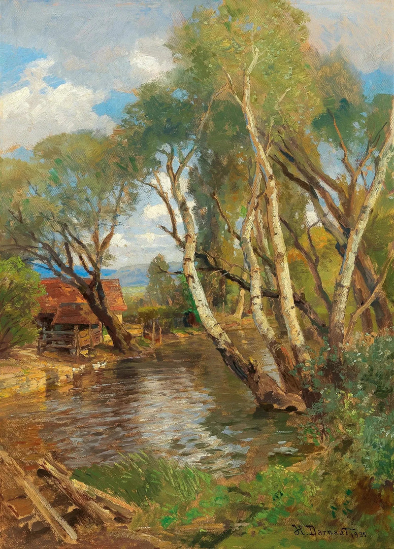 Pioppi al bordo di un ruscello di montagna - Hugo Darnaut