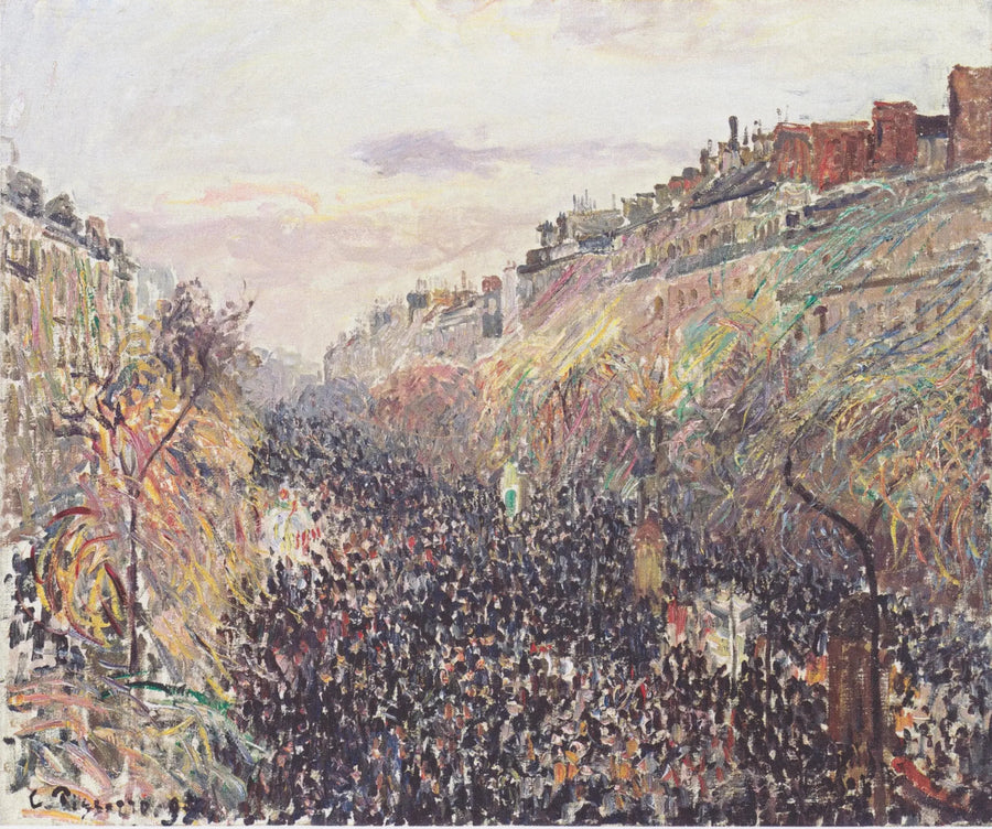 Boulevard Montmartre, Martedì Grasso, al tramonto - Camille Pissarro