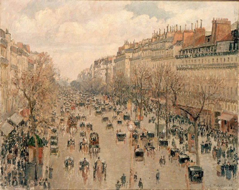 Boulevard Montmartre, sole pomeridiano - Camille Pissarro