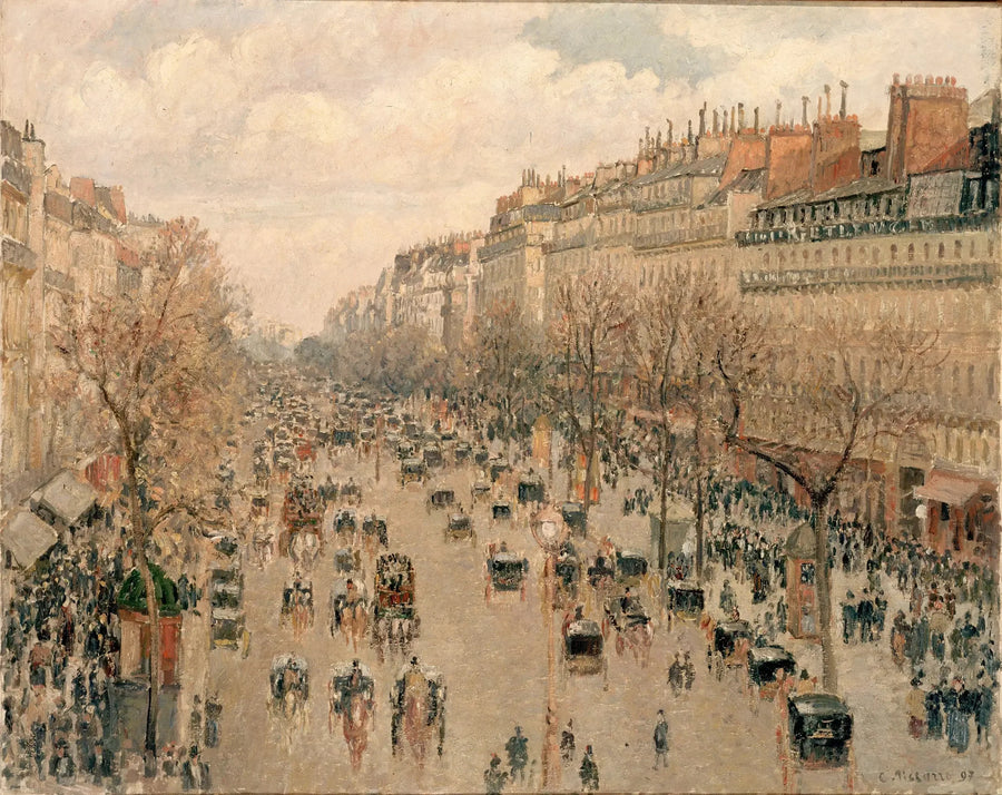 Boulevard Montmartre, sole pomeridiano - Camille Pissarro
