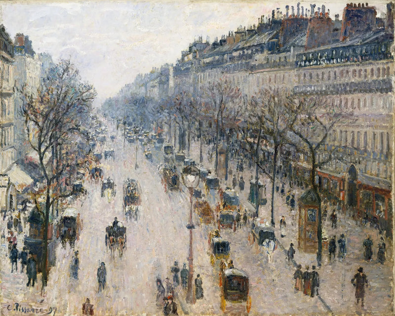 Boulevard Montmartre una mattina d'inverno - Camille Pissarro