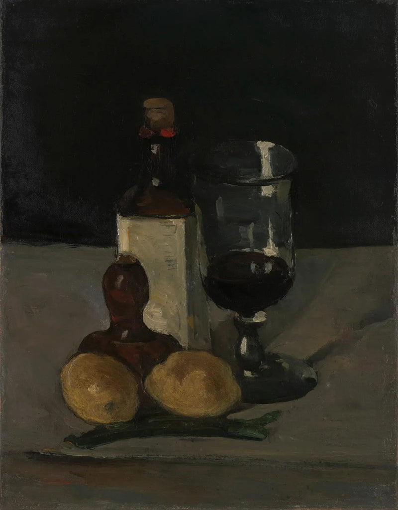 Bottiglia, bicchiere e limoni - Paul Cézanne
