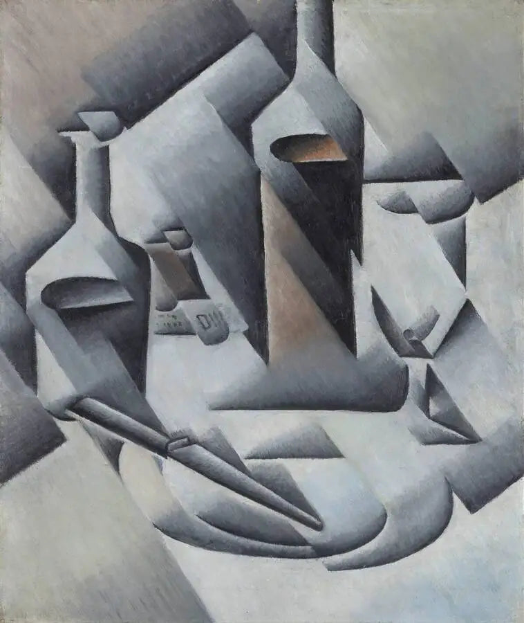 Bottiglie e coltello - Juan Gris