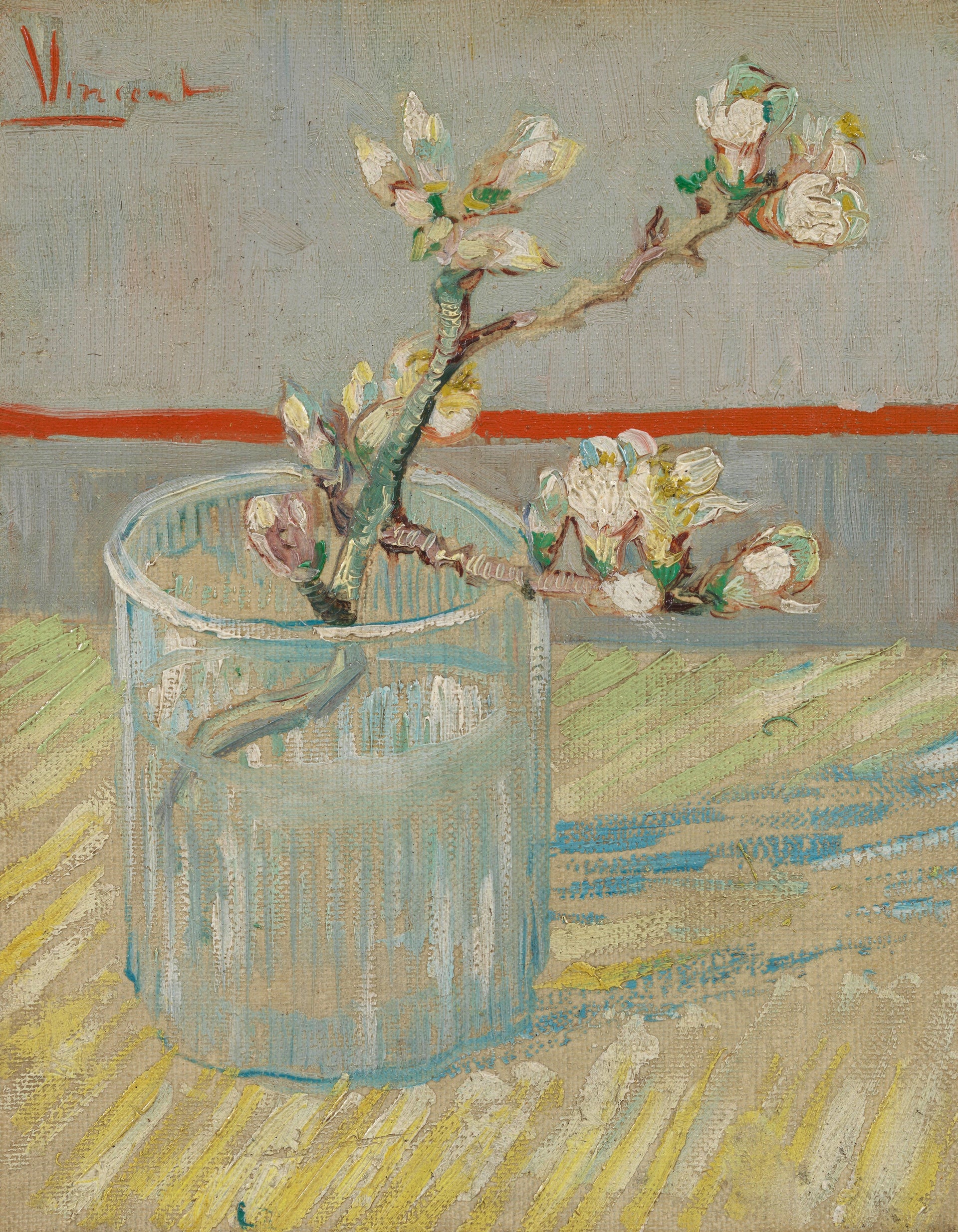 Branche d’amandier en fleur dans un verre F392 de Vincent van Gogh, Van Gogh Museum