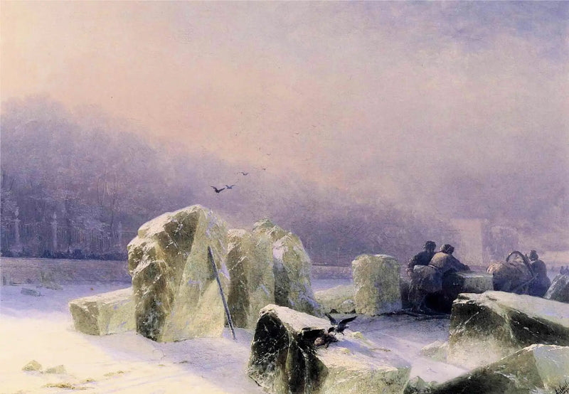 Brise-glace sulla Neva ghiacciata a San Pietroburgo - Ivan Aïvazovski
