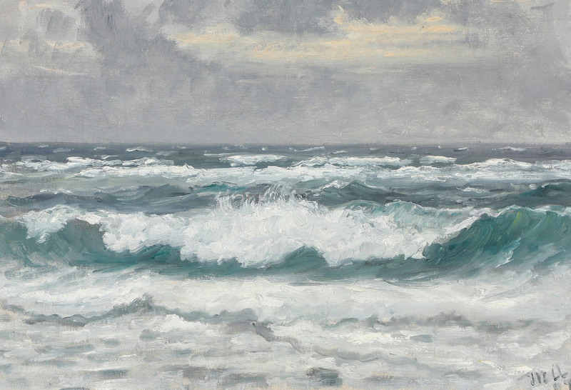Rompere le onde a Skagen Senderstrand. -Michael Peter Ancher