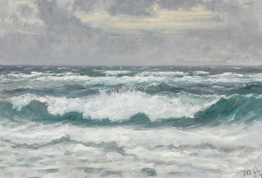 Rompere le onde a Skagen Senderstrand. -Michael Peter Ancher