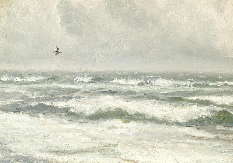 Rompendo le onde in una giornata grigia. - Michael Peter Ancher