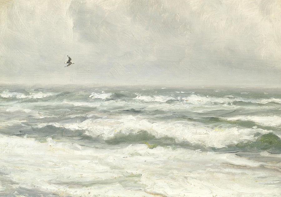 Rompendo le onde in una giornata grigia. - Michael Peter Ancher
