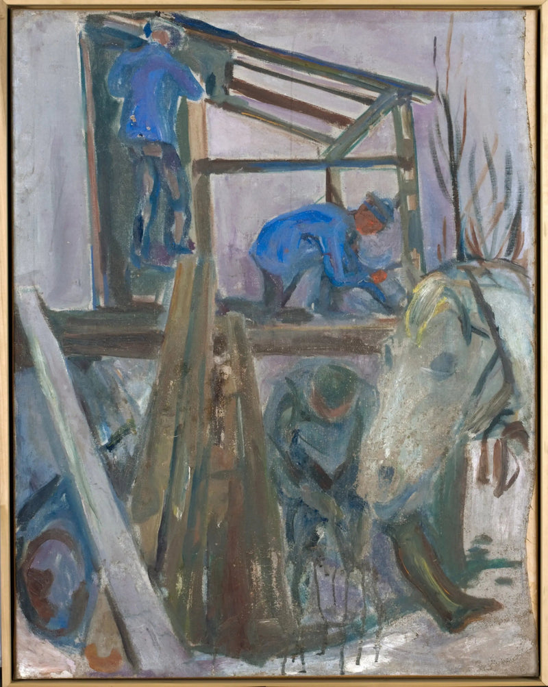 Boscaioli al lavoro sull'edificio dello studio - Edvard Munch