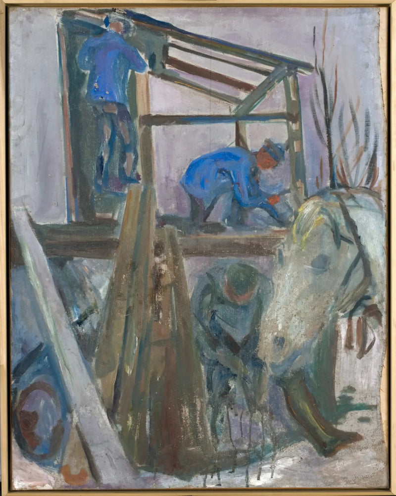 Boscaioli al lavoro sull'edificio dello studio - Edvard Munch