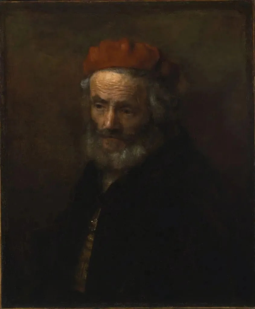 Busto di un vecchio con un cappello rosso - Rembrandt