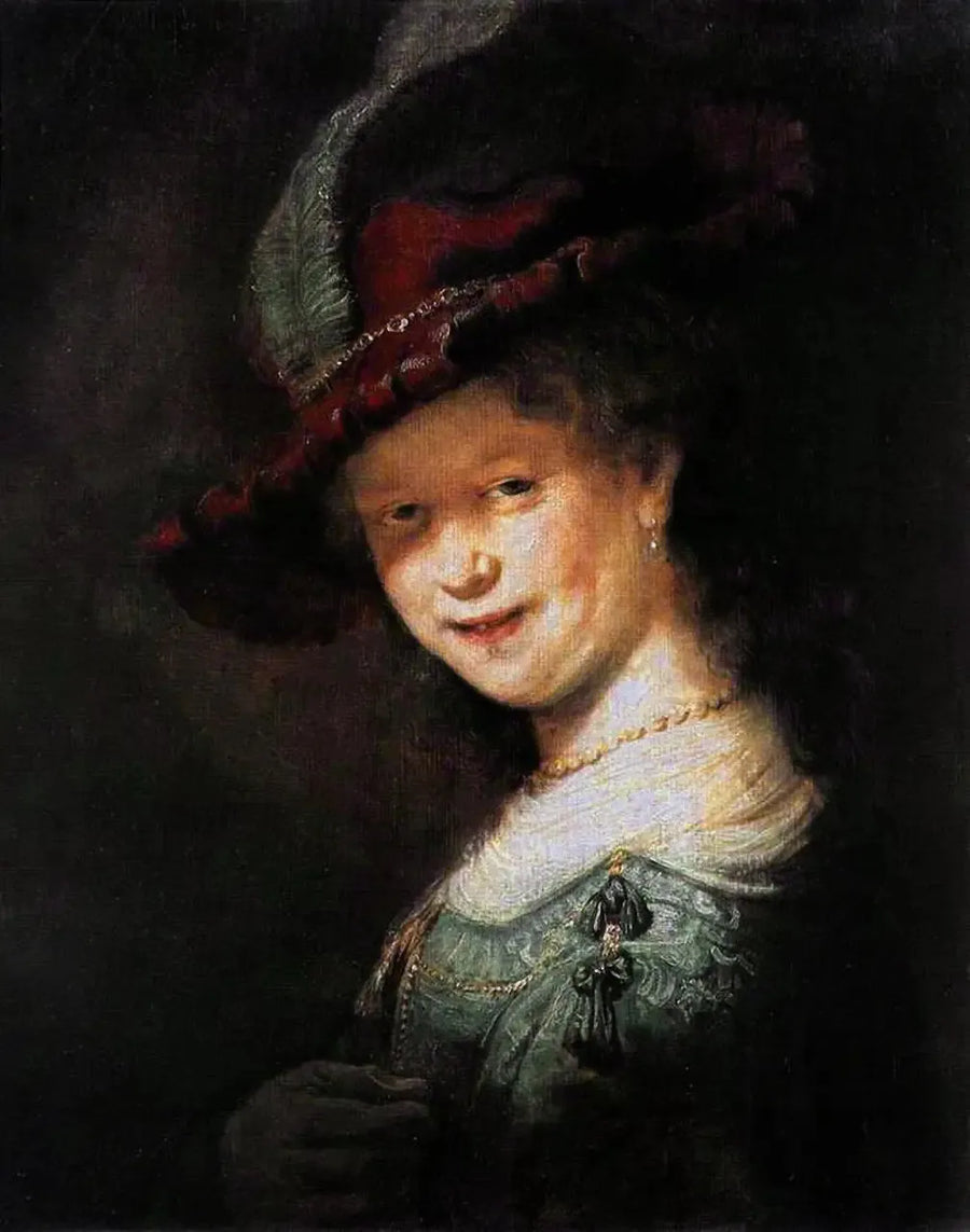 Busto di una giovane donna sorridente, forse Saskia van Uylenburgh - Rembrandt