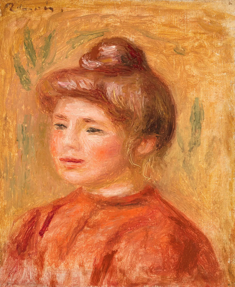 Busto di donna in rosso - Pierre-Auguste Renoir