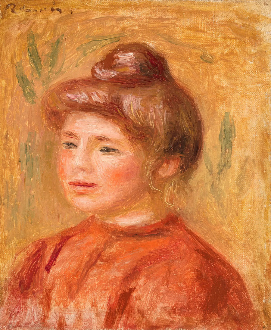 Busto di donna in rosso - Pierre-Auguste Renoir