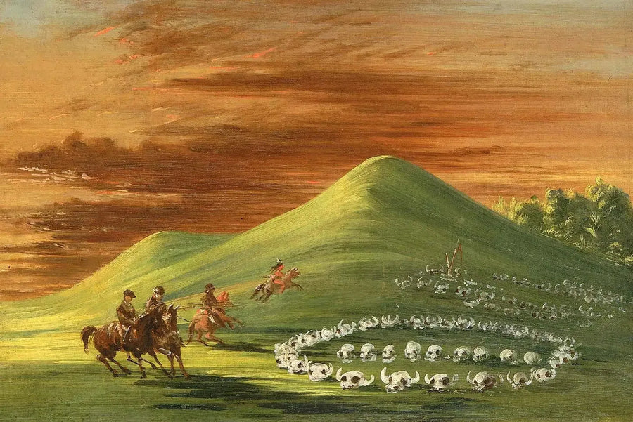 Butte de Mort, cimitero Sioux, Haut-Missouri - George Catlin