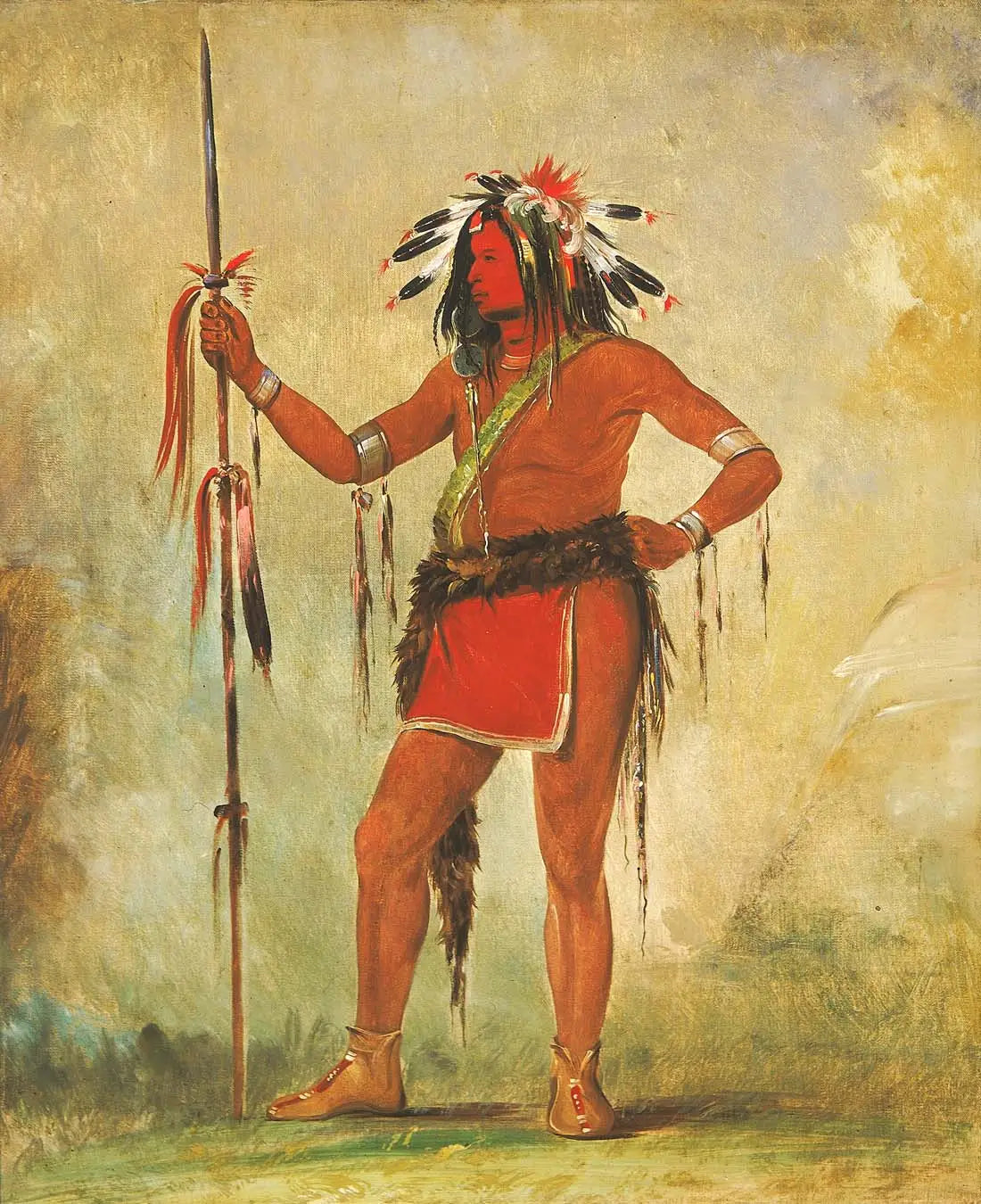 Cáh-be-múb-bee Celui qui est assis partout un brave - George Catlin - Alpha Reproduction