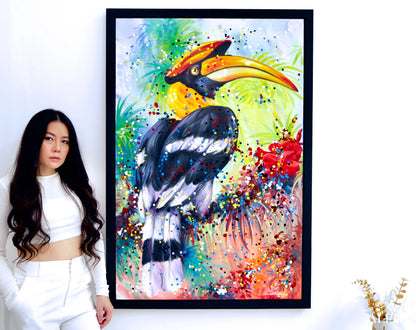 Hornbill Pop Art - Banlay | 80 X 120 cm Riproduzioni di quadri a olio