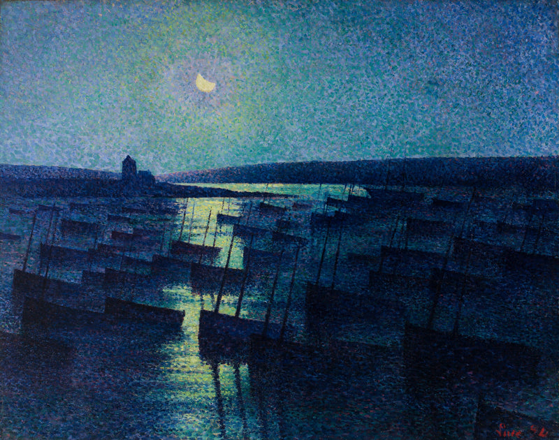 Camaret, chiaro di luna e barche da pesca - Maximilien Luce