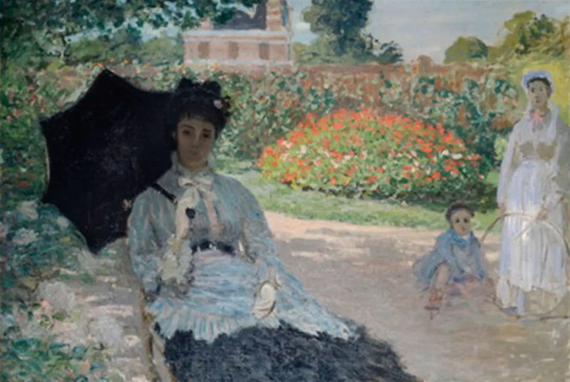 Camille nel giardino con Jean e una serva - Claude Monet