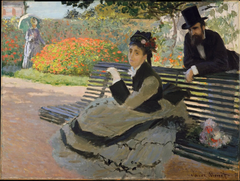 Camille Monet su una panchina da giardino - Claude Monet