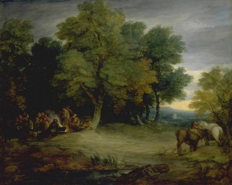 Campo di zingari, tramonto - Thomas Gainsborough