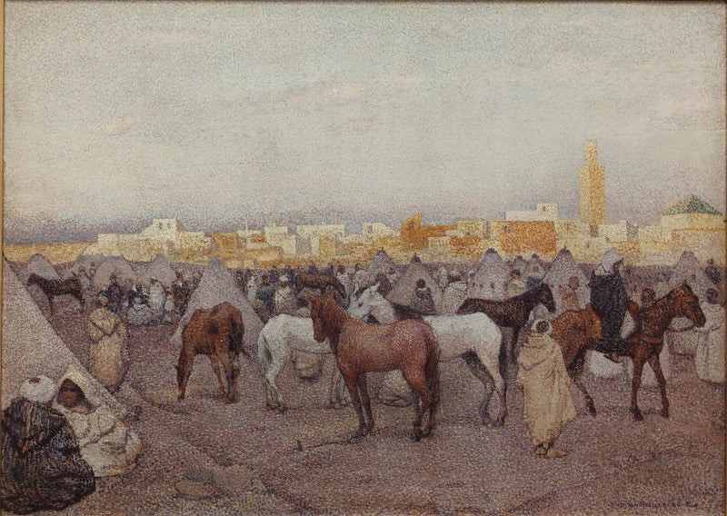 Campo tendato o mercato dei cavalli vicino a Marrakech - Theo van Rysselberghe