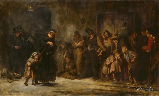 Candidats à l'admission dans un service occasionnel - Luke Fildes - Reproductions de tableaux et peintures haut de gamme