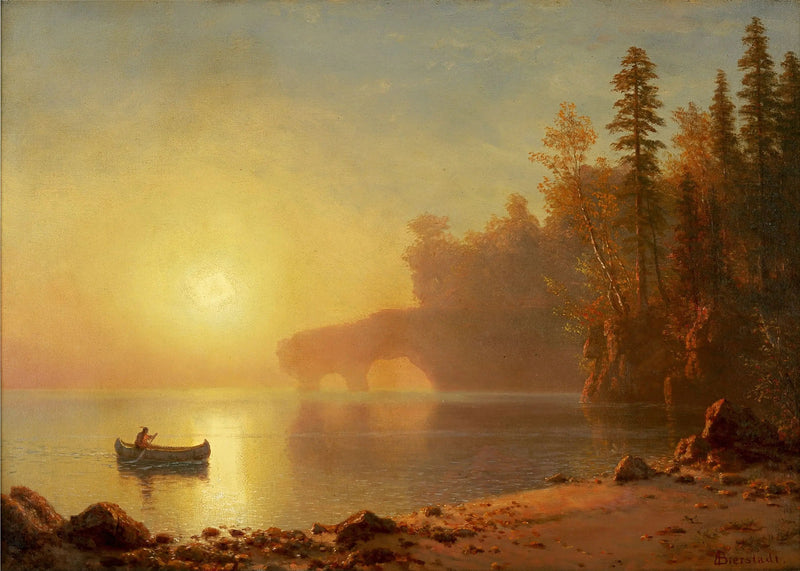 Canoë indiano - Albert Bierstadt