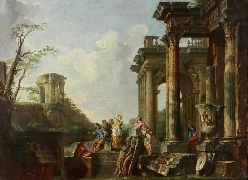 Capriccio architettonico, rovine romane con figure - Giovanni Paolo Panini